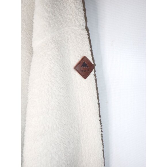 Burton Women's Lynx Full Zip Fleece Jacket L‎ Creme Brulee Snowboard Hooded - Picture 2 of 8